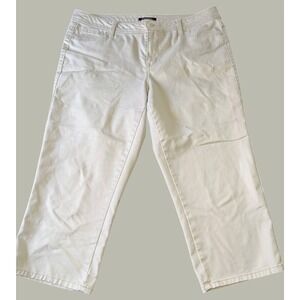 Roz & Ali Womens Plus 16 Beige Capri Pants Neutral Cropped Coastal Grandma Twee